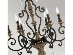 Lámpara Suspendida-Elstead Marquette 6 ljus ljuskrona antik bronsfinish, E14 Bronce