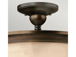 Elstead Mayflower 3 Ljus Semi Flush Ceiling Light Olde Bronze, E27 Bronce New