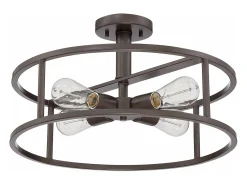 Outlet Elstead New Harbor 4 Lätt Semi Flush Ceiling Lätt Western Bronze, E27 Bronce