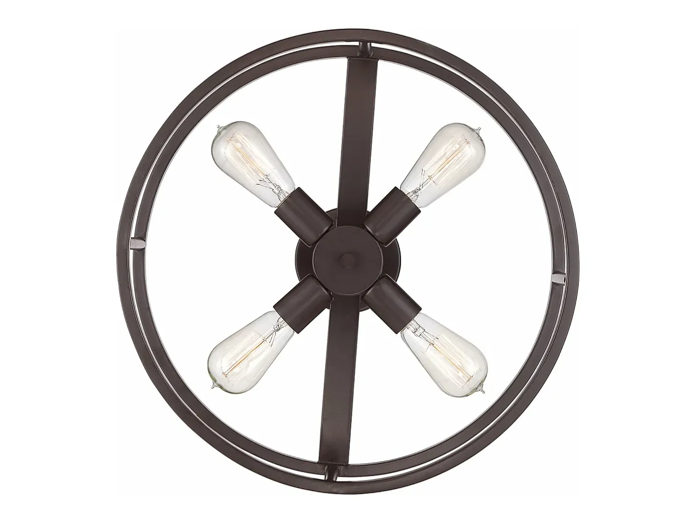 Outlet Elstead New Harbor 4 Lätt Semi Flush Ceiling Lätt Western Bronze, E27 Bronce