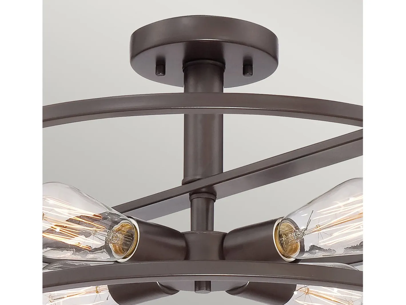Outlet Elstead New Harbor 4 Lätt Semi Flush Ceiling Lätt Western Bronze, E27 Bronce