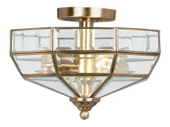 Elstead Old Park 2 Ljus Semi Flush Taklampa Antik Mässing, E27 Camel Best