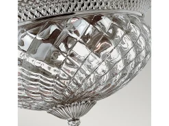 Sale Elstead Plantation 3 Ljus Large Semi Flush Ceiling Light Polerad Antik Nickel, E27 Gris