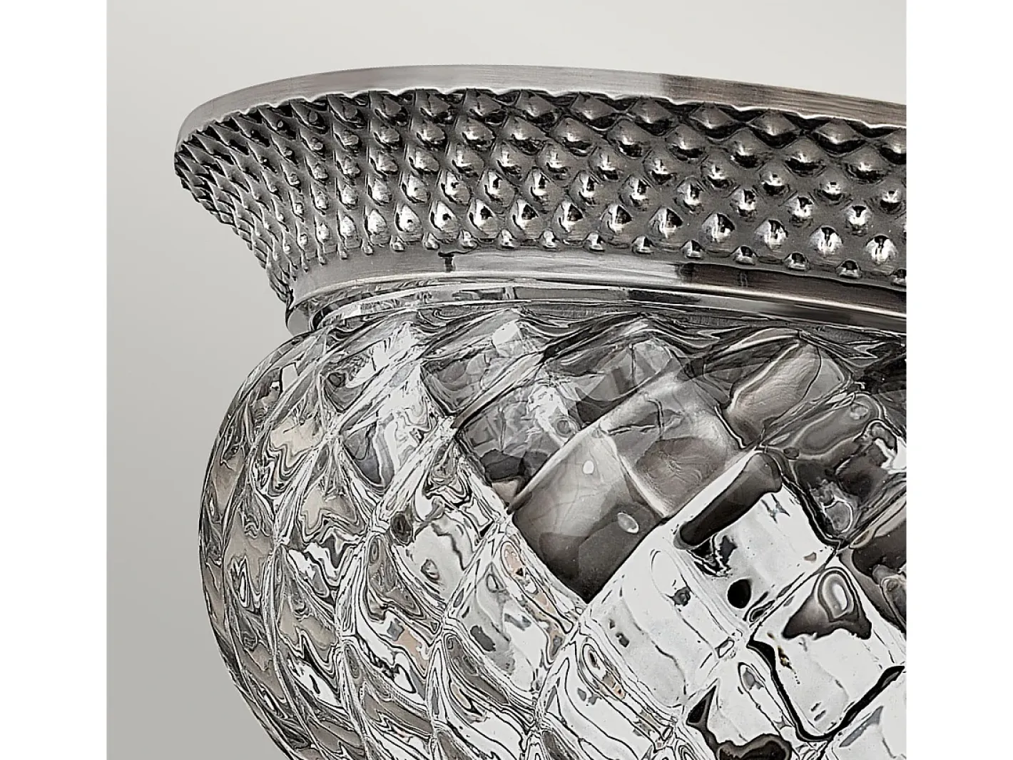 Plafón-Elstead Plantation 2 Ljus Small Semi Flush Ceiling Light Polerad Antik Nickel, E27 Gris
