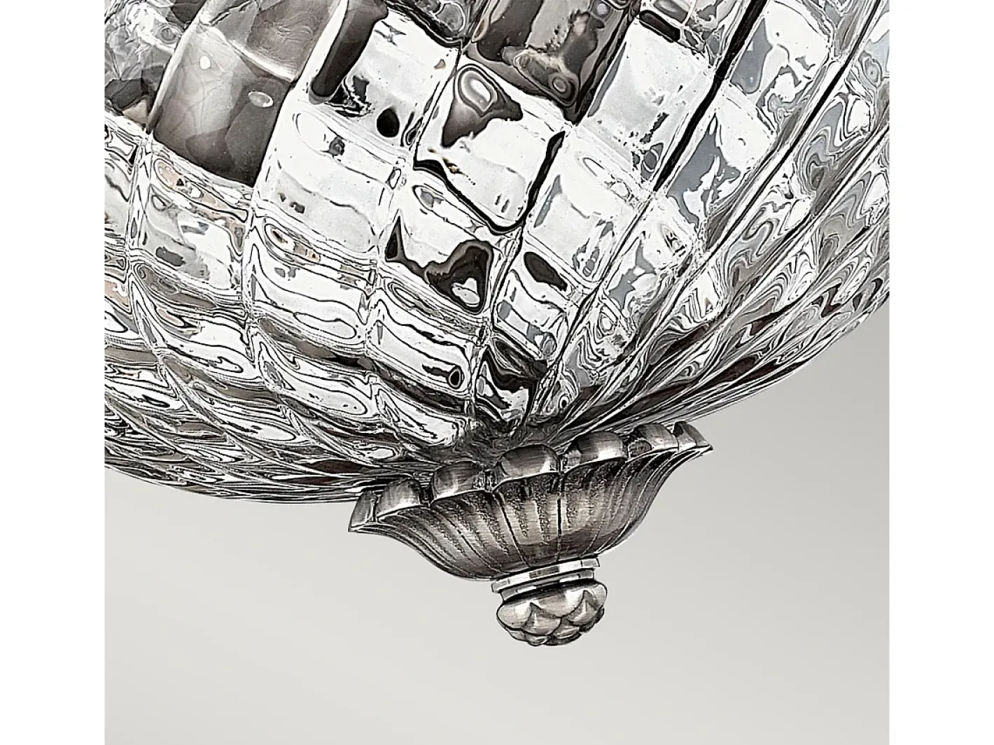 Plafón-Elstead Plantation 2 Ljus Small Semi Flush Ceiling Light Polerad Antik Nickel, E27 Gris