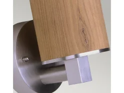 Iluminación Exterior-Elstead Poole 1 Ljus Vägglampa utomhus i rostfritt stål, teak IP44, E27 Marru00f3n
