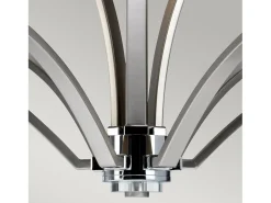 Lámpara Suspendida-Elstead Prospect Park 9 Lätt flerarmad ljuskrona satinnickel, kromfinish, E27 Gris