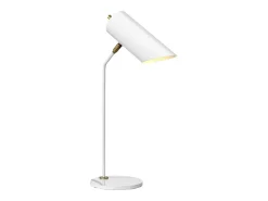 Lámpara De Mesa-Elstead Quinto 1 ljus bordslampa - vit åldrad mässing, E27 Blanco