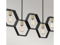 Best Elstead Quoizel Bismarck Bar Pendel Taklampa Jordsvart Negro