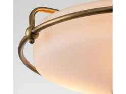 Outlet Elstead Quoizel Griffin Skål Semi Spola Tak Lätt Vitrad Mässing Camel
