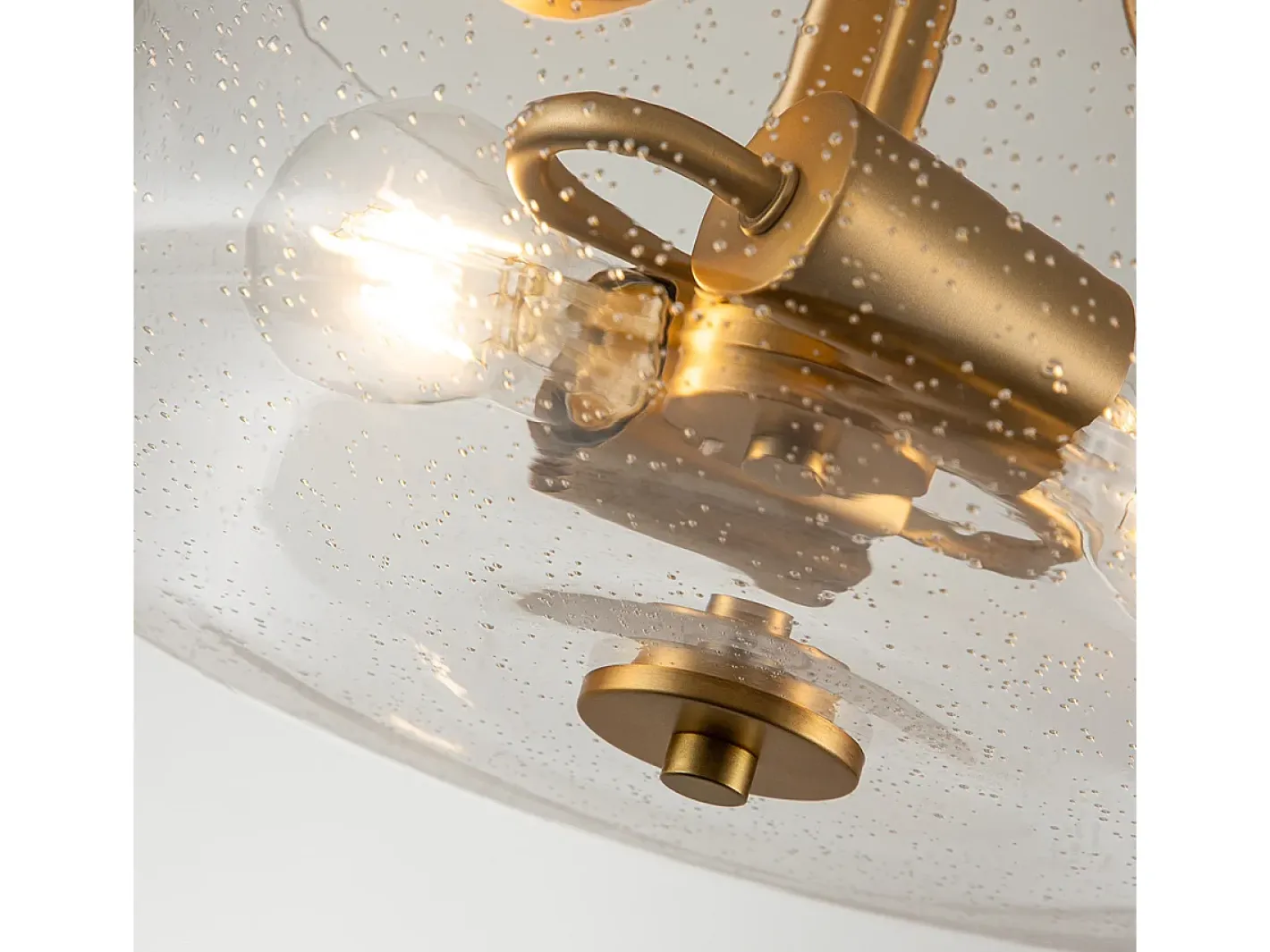 Discount Elstead Quoizel Hollister Skål Semi Flush Ceiling Light Borstad mässing Camel