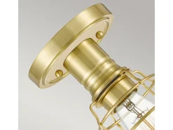 Plafón-Elstead Quoizel Mixon Semi Flush Taklampa Borstad Mässing Camel