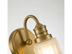 Aplique Para Pared-Elstead Quoizel Swell Vägglampa Borstad mässing, IP44 Camel