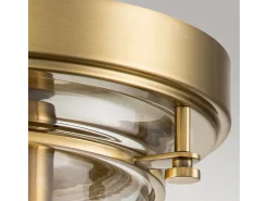 Elstead Quoizel Whistling Skål Halvspol taklampa Borstad mässing, IP44 Dorado Clearance