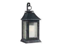 Iluminación Exterior-Elstead Shepherd 1 Ljus Utomhus Stor Vägglykta Lätt Vitrad Zink IP44, E27 Gris