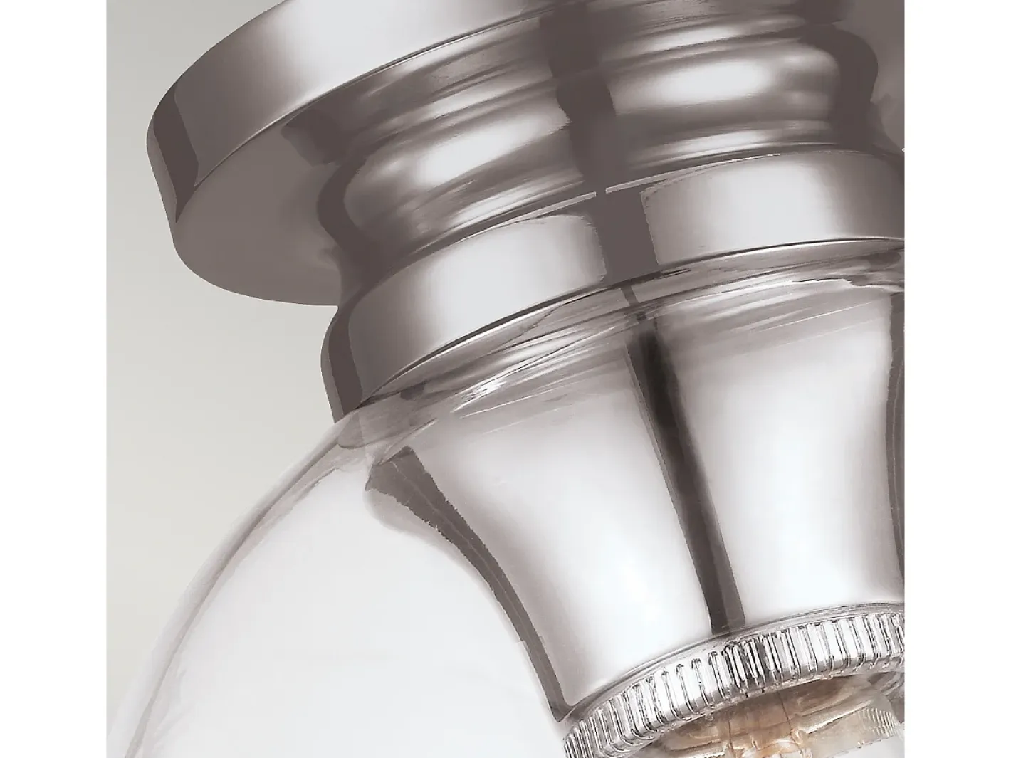 New Elstead Tabby 1 Light Flush Light, polerat nickel Gris