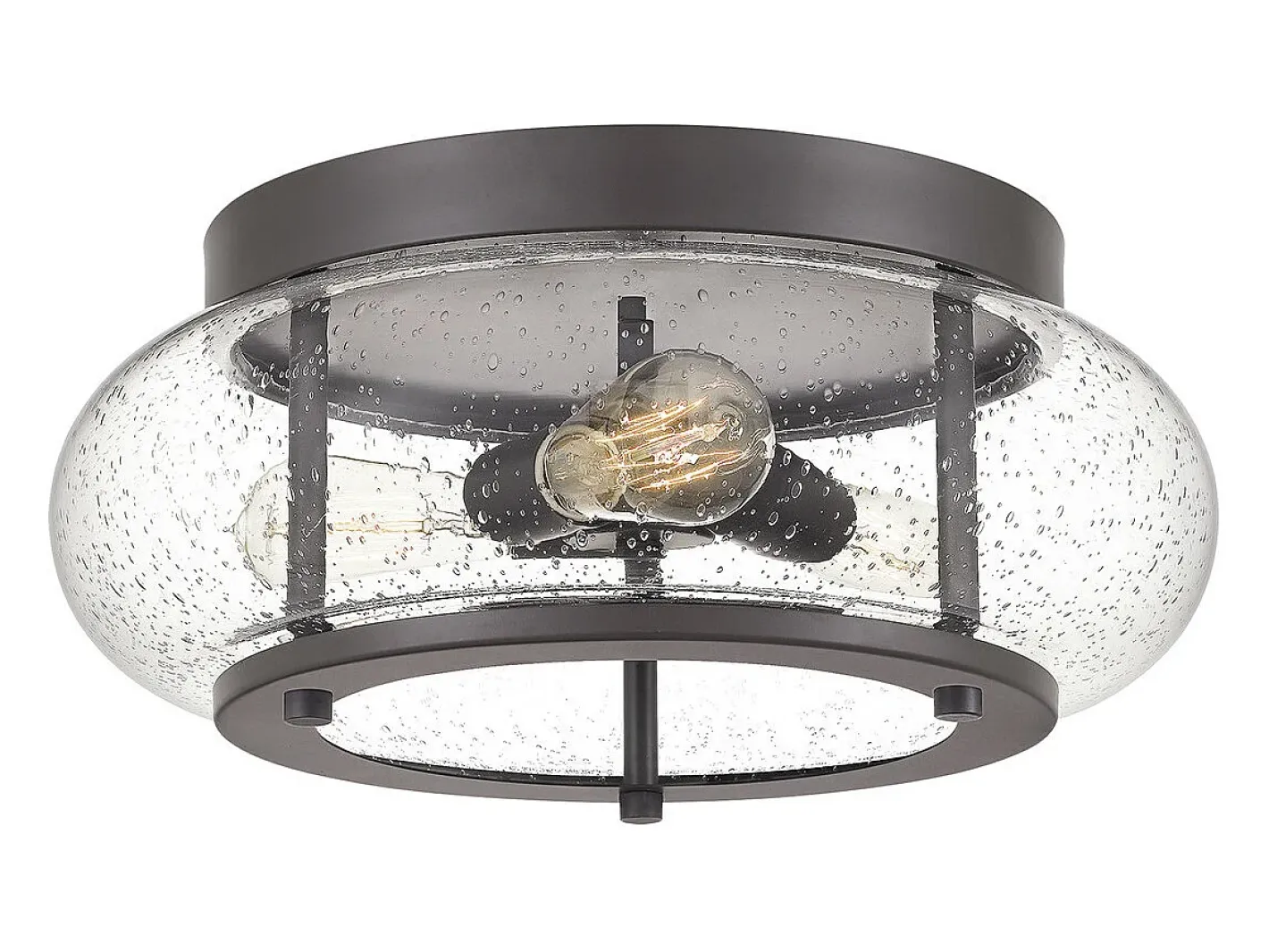 Plafón-Elstead Trilogy 3 Light Flush Mount, gammal brons, E27 Bronce