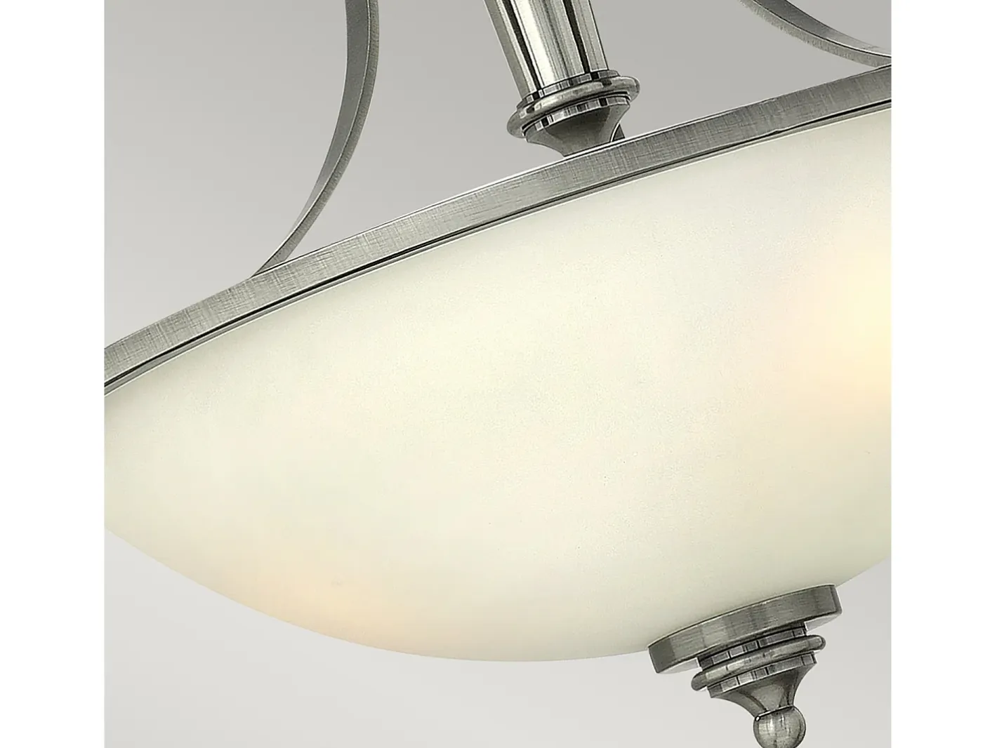 Elstead Truman 3 Ljus Semi Flush Ceiling Light Antik Nickel, E27 Gris