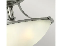 Elstead Truman 3 Ljus Semi Flush Ceiling Light Antik Nickel, E27 Gris
