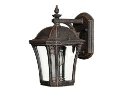 Iluminación Exterior-Elstead Wabash 1 Ljus Liten Utomhusvägglykta Mocka IP44, E27 Marru00f3n
