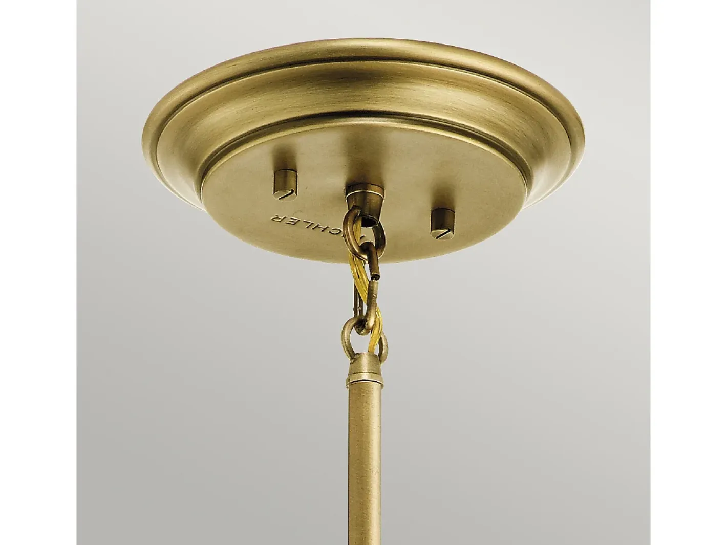 Lámpara Suspendida-Elstead Waverly 1 Ljus Mini Pendel, Naturmässing, E27 Camel
