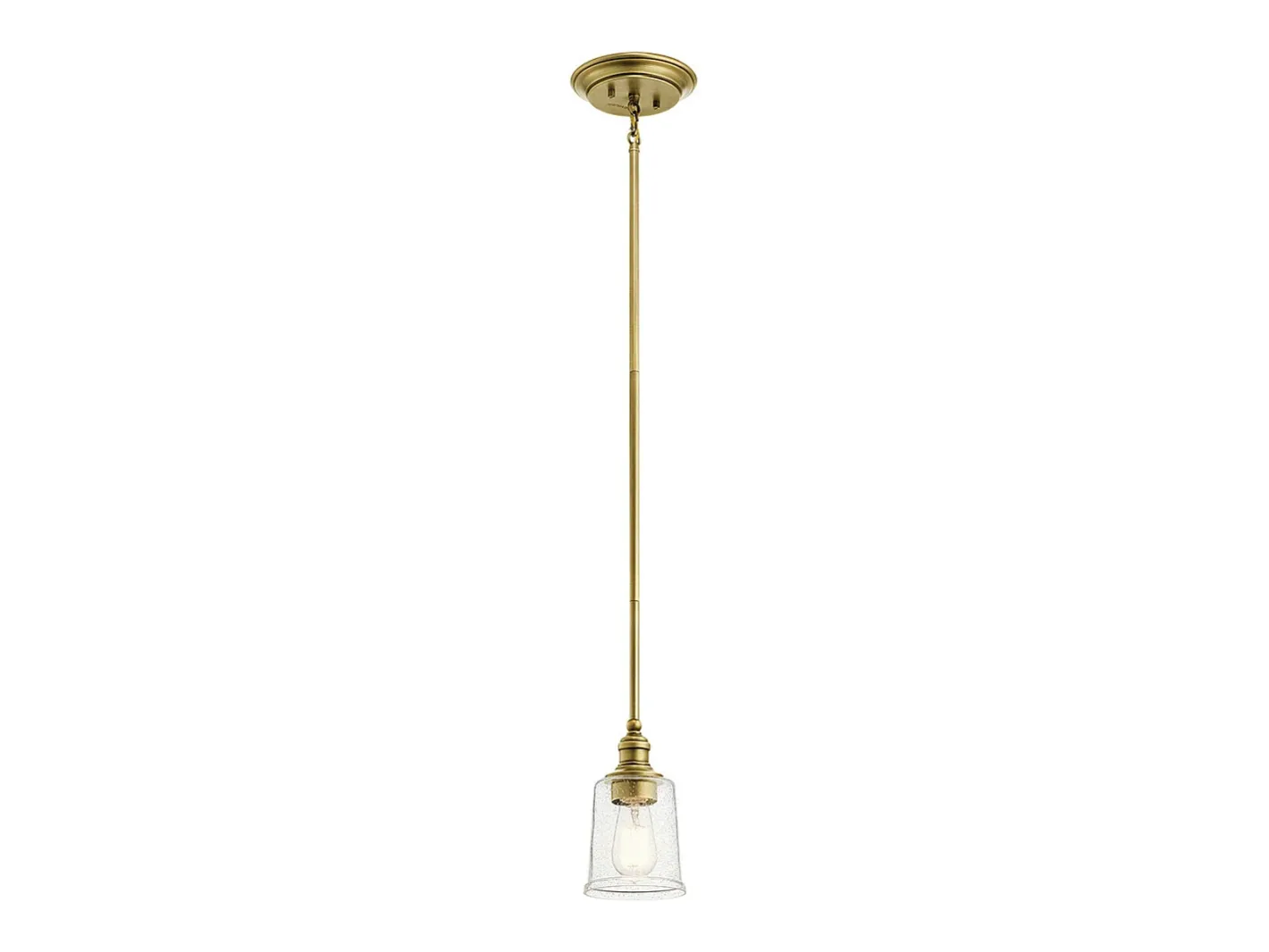 Lámpara Suspendida-Elstead Waverly 1 Ljus Mini Pendel, Naturmässing, E27 Camel
