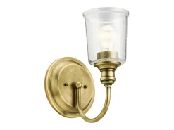 Elstead Waverly 1 ljus vägglampa, naturmässing, E27 Camel Best