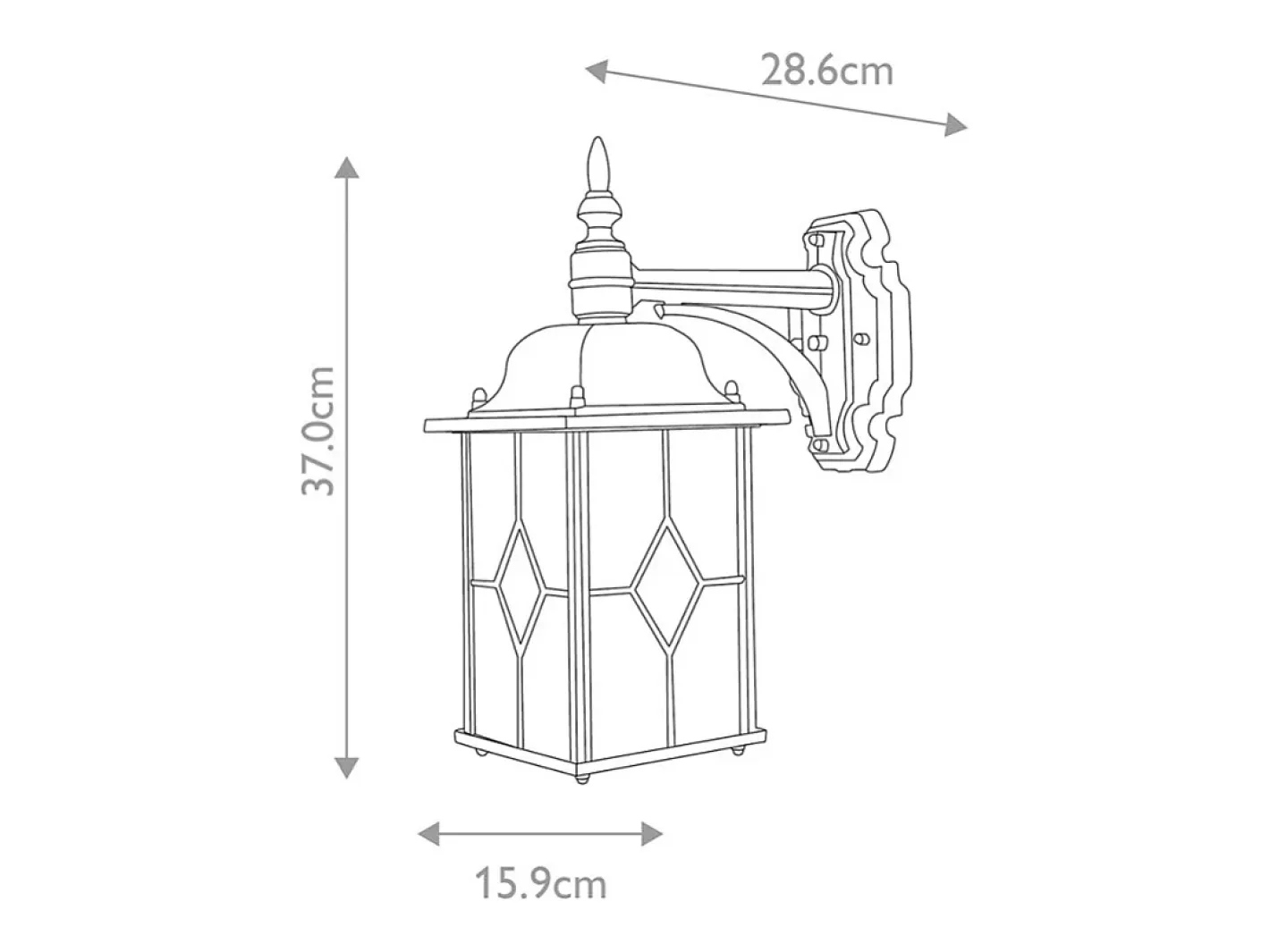 Iluminación Exterior-Elstead Wexford 1 Ljus Utomhusvägglykta Ljus Svart Silver IP43, E27 Negro