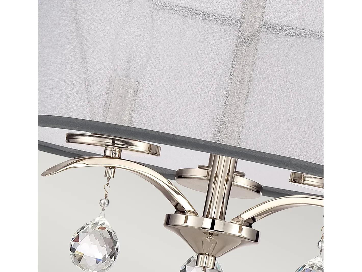 Elstead Whitney 3 Light Semi Flush/Pendel - Imperial Silver Finish, E14 Plateado Discount