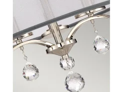 Elstead Whitney 3 Light Semi Flush/Pendel - Imperial Silver Finish, E14 Plateado Discount