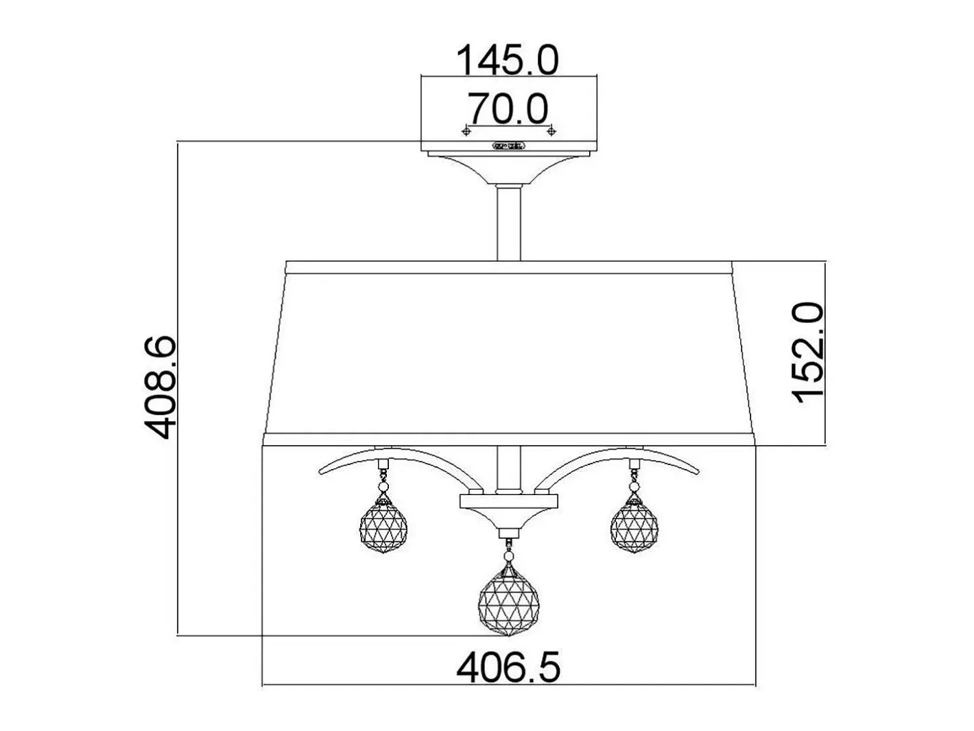 Elstead Whitney 3 Light Semi Flush/Pendel - Imperial Silver Finish, E14 Plateado Discount