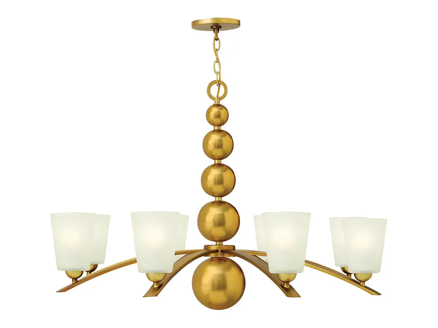 Lámpara Suspendida-Elstead Zelda 8 ljus multiarm ljuskrona vintage mässingsfinish, E27 Camel