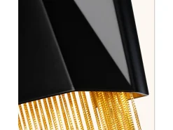 Aplique Para Pared-Elstead Zuma 3 ljus vägglampa, satängsvart, guld, G9 Dorado