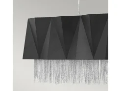 Lámpara Suspendida-Elstead Zuma 6 ljushänge, satinsvart, silver, E27 Plateado