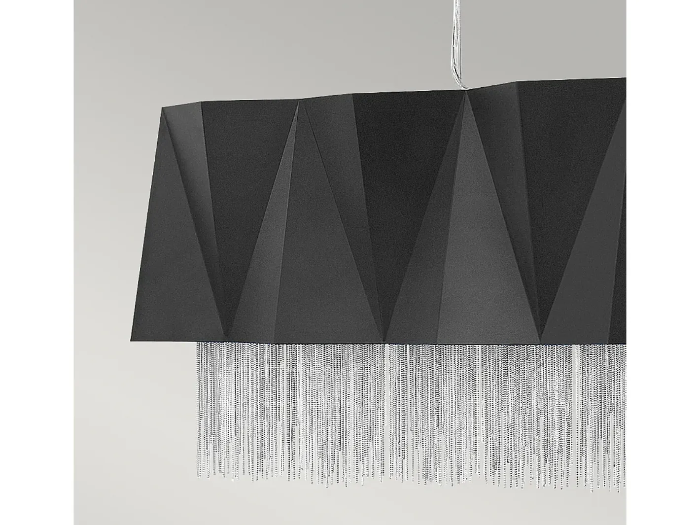 Lámpara Suspendida-Elstead Zuma 6 ljushänge, satinsvart, silver, E27 Plateado