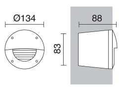 Empotrable exterior DEVON estilo moderno y versátil - D.ø13,4 -rectangular - Gx53 LED T2 3W - resina - K select - ip66 - resina y Negro