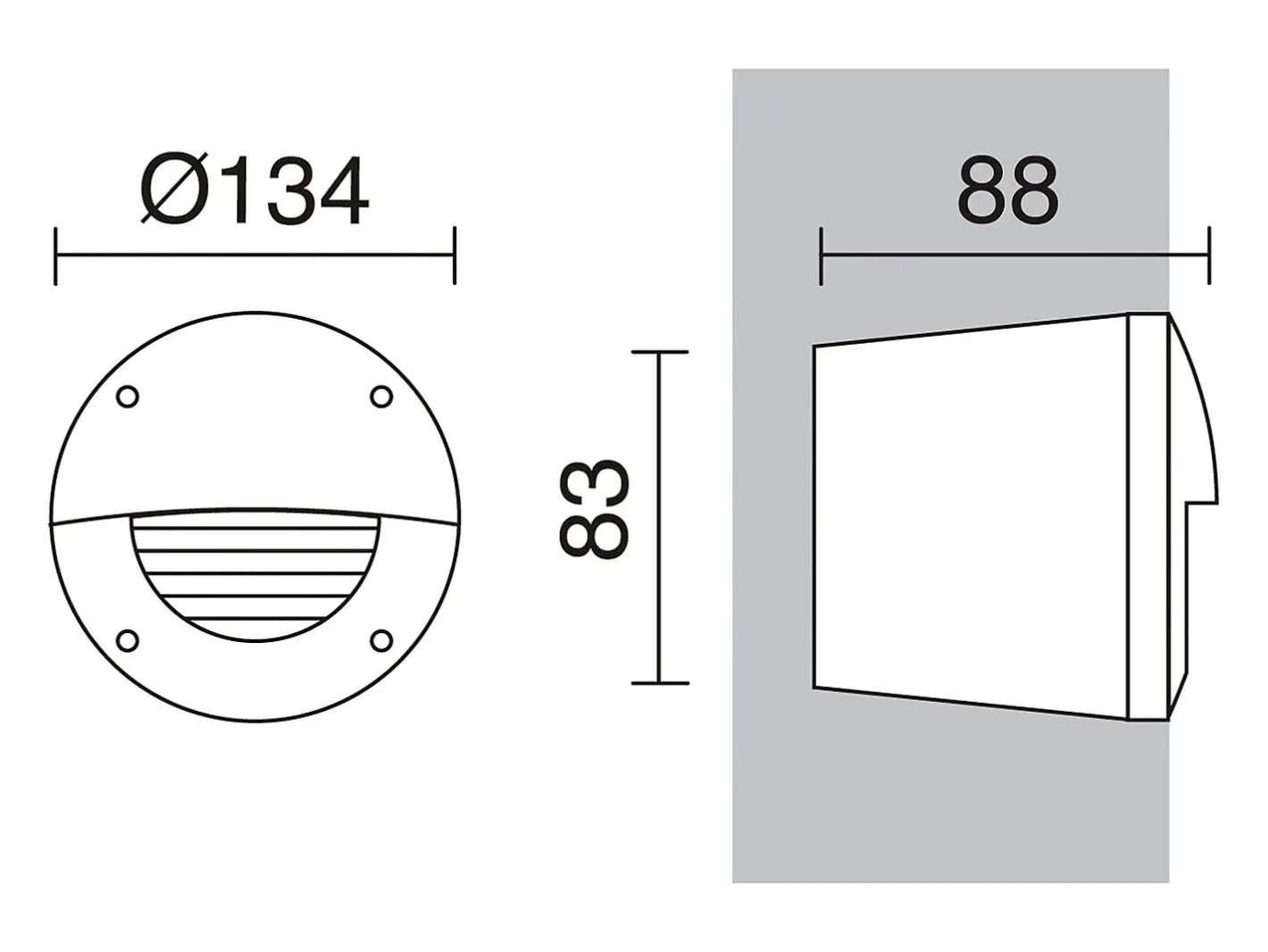 Empotrable exterior DEVON estilo moderno y versátil - D.ø13,4 -rectangular - Gx53 LED T2 3W - resina - K select - ip66 - resina y Negro