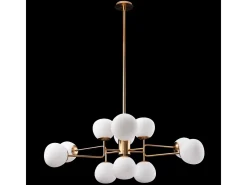 Maytoni Lámpara Suspendida-Erich Lámpara de Techo Globe Latón, 12 Luces, E14 Camel