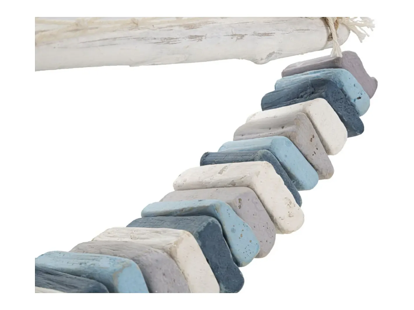 Estatua-Escultura de velero en madera con red de tela 45x45x7cm Enok - Marino Azul