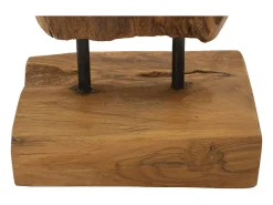 New Escultura decorativa artesanal en madera de teca estilo étnico Rakat Marru00f3n