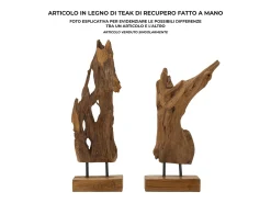New Escultura decorativa artesanal en madera de teca estilo étnico Rakat Marru00f3n