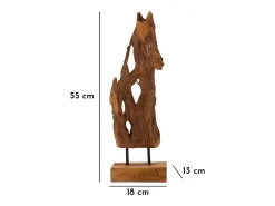 New Escultura decorativa artesanal en madera de teca estilo étnico Rakat Marru00f3n