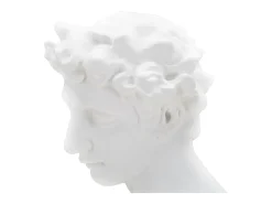 Estatua-Escultura decorativa de resina blanca rostro masculino Enea Blanco