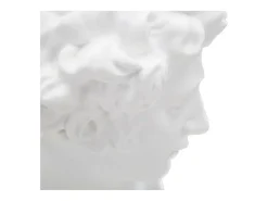 Estatua-Escultura decorativa de resina blanca rostro masculino Enea Blanco