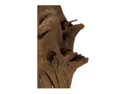 Escultura decorativa étnica de madera de teca hecha a mano Akar Marru00f3n