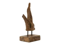 Discount Escultura estilo étnico en madera de teca tallada a mano Taka Marru00f3n