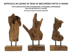 Discount Escultura estilo étnico en madera de teca tallada a mano Taka Marru00f3n