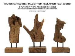 Discount Escultura estilo étnico en madera de teca tallada a mano Taka Marru00f3n