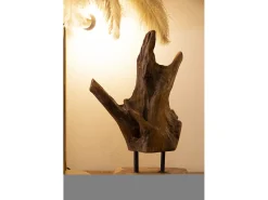 Discount Escultura estilo étnico en madera de teca tallada a mano Taka Marru00f3n