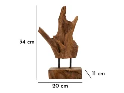 Discount Escultura estilo étnico en madera de teca tallada a mano Taka Marru00f3n